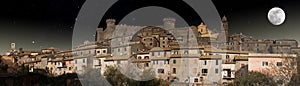 Panoramic night view of Bracciano in the moonlight