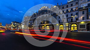 panoramic night view of hotel metropol