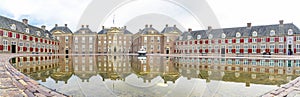 A panoramic photo of the entrance to Paleis Het Loo in Apeldoorn, the Netherlands photo