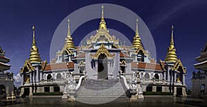 Panoramic photo a famous golden Thailand temple