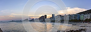 Panoramic photo of Leme and Copacabana beaches