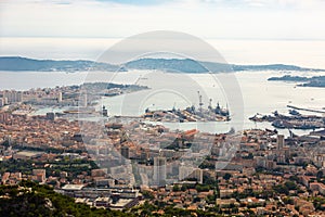 Panoramic photo of Toulon, France