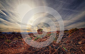 Panoramic views of Arizona desert in Valley of Fire. photo