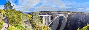 Panoramic picture of the Bloukrans Bridge in South Africa\'s Tsitsikama National Park