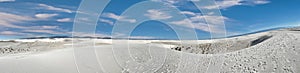 Panoramic picture of the rolling dunes in White Sands National Park in New Mexico