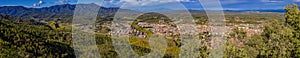 Panoramic picture small town Santa Coloma de Farners in Catalonia of Spain photo