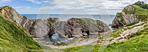 Panoramic picture of the Stair Hole, near Lulworth in Dorset, England