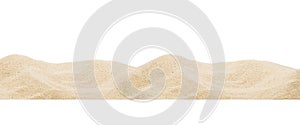 Panoramic pile sand dune isolated on white