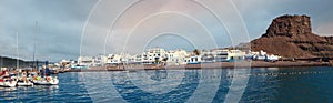 Panoramic of the port town of Agaete, Gran Canaria, Spain