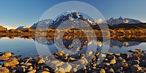 Lago Grey at Sunrise, Patagonia, Chile photo