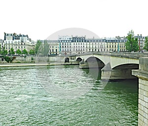 Panoramic of the river Seine Paris