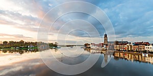 Panoramic river view of the Dutch historic city Deventer photo