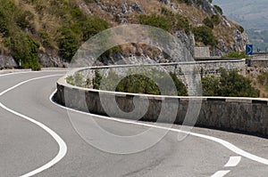 Panoramic road curve along the coast