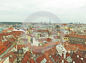Panoramic of the rooftops of Prague