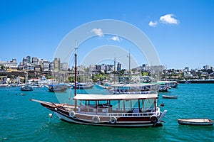 Panoramic of Salvador de Bahia from Todos los Santos bay