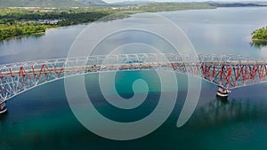 Panoramic of San Juanico Bridge, the longest bridge in the Philippines.