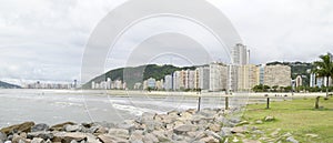 Panoramic of Santos SP beach photo