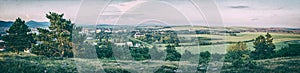 Panoramic scene from Calvary in Nitra, analog filter