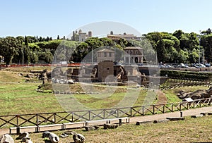 Panoramic Sceneries of The Circus Maximus (Circo Massimo) in Rome, Lazio Province, Italy.