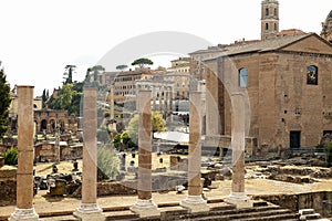 Panoramic Scenes of The Temple of Peace (Foro della Pace) in Rome, Italy.