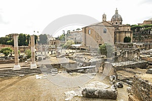 Panoramic Scenes of The Temple of Peace (Foro della Pace) in Rome, Italy.