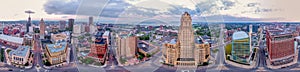 Panoramic shot of a beautiful cityscape with tall buildings in Buffalo, New York