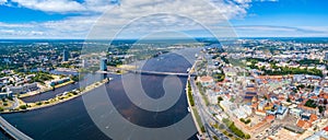 Panoramic shot of beautiful Riga city in Latvia with an amazing view