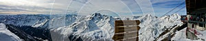Panoramic shot of the beautiful snowy mountains in Maso Corto photo