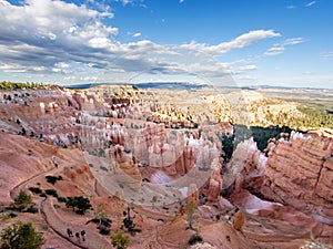 Panoramic shot of the Bryce Canyon National Park Utah in USA with a cloudy day background