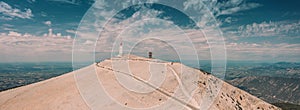 Panoramic shot of a building on a hill under the cloudy sky in Mont ventoux, France