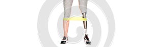 Panoramic shot of disabled sportswoman with