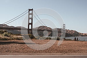 A panoramic shot of the Golden Gate Bridge in San Francisco, United States of America aka USA