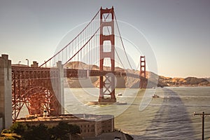 A panoramic shot of the Golden Gate Bridge in San Francisco, United States of America aka USA