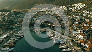Panoramic shot of harbor of Kas in Turkey