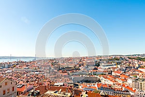 Panoramic shot of Lisbon cityscape, Portugal