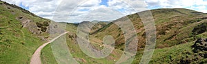 Panoramic shot of the Long Mynd, England