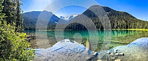 Panoramic shot of Lower Joffre lake in British Columbia, Canada.