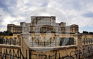 Panoramic shot of The Palace of the parliament. Bucharest in Romania