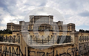 Panoramic shot of The Palace of the parliament. Bucharest in Romania