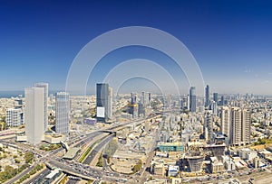 Panoramic Shot Of Tel Aviv And Ramat Gan Skyline
