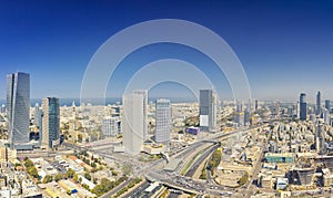 Panoramic Shot Of Tel Aviv And Ramat Gan Skyline