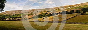 A panoramic shot of the Yorkshire Dales, near Reeth