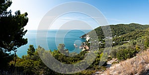 Panoramic sight of the famous Baia delle Zagare in the Gargano national park