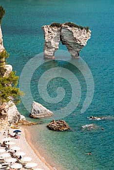 Panoramic sight of the famous Baia delle Zagare in the Gargano national park