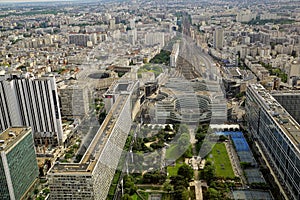 Panoramic sight of the famous Montparnasse railway station