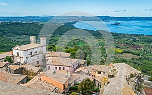 Panoramic sight from Rocca dei Papi fortress in Montefiascone, province of Viterbo, Lazio, central Italy.