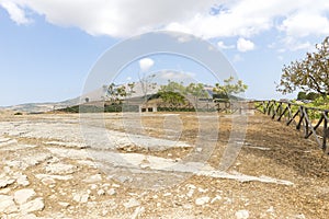 Panoramic SIghts of The Acropoli at Segesta Archaeological Park in Trapani, Italy.