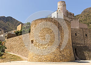 Panoramic Sights of The Castle in Castellammare del Golfo Sea Fortress of the Gulf in Trapani,Italy.