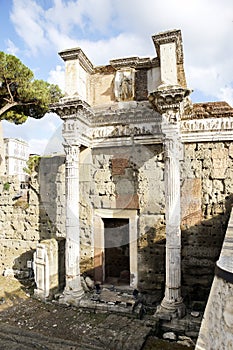 Panoramic Sights of The Forum of Nerva ( Foro di Nerva) in Rome, Italy.