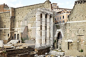 Panoramic Sights of The Forum of Nerva ( Foro di Nerva) in Rome, Italy.